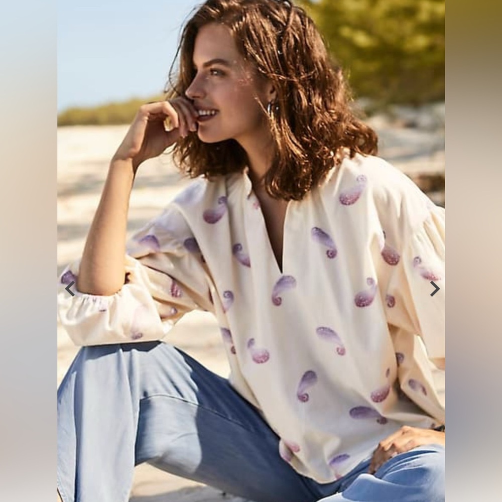 NWT J. JILL Oversized Split -Neck Top XL